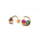 Regal Bloom Dual-Tone Gem Stud