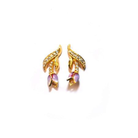 Regal Bloom Dual-Tone Gem Stud