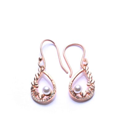 Rose Gold Pearl Drop Earrings