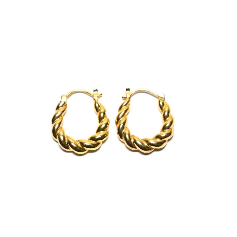 Golden Braid Bold Hoop Earrings