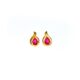 Regal Ember Teardrop Earrings – Gold & Garnet Elegance